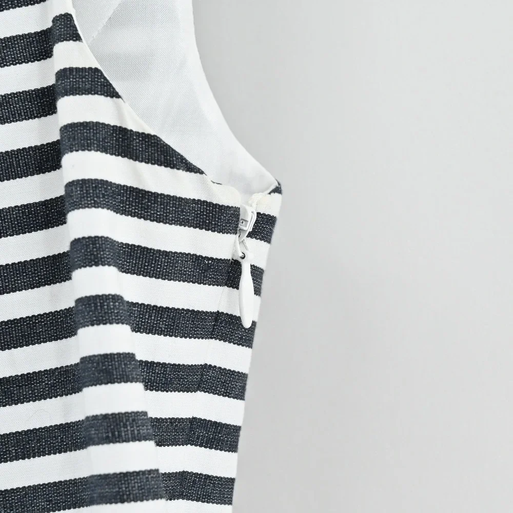 Kate Spade Striped Ruffle Dress Size‎ 2 Nautical Sleeveless Breezy Preppy Cotton